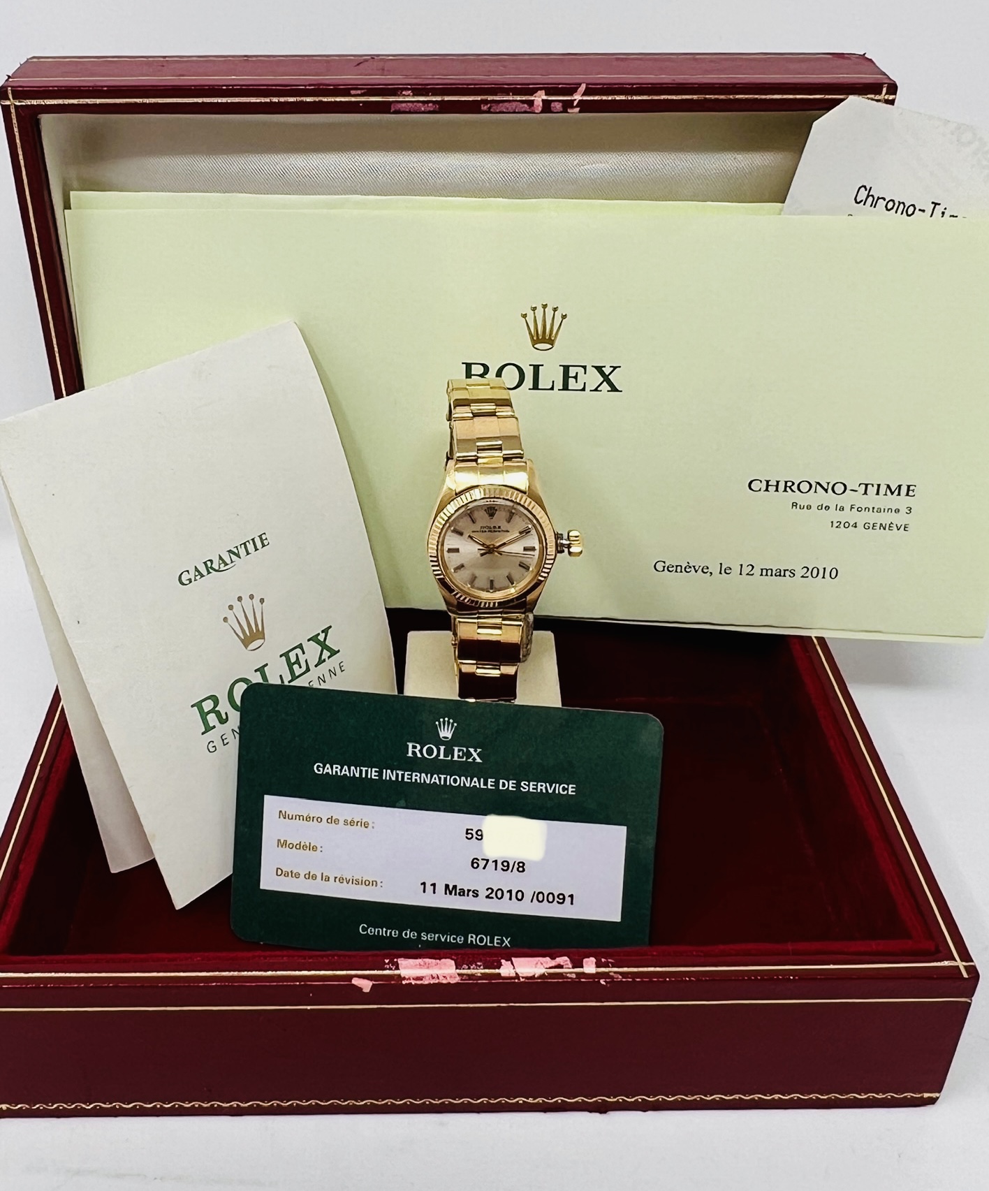 Rolex Oyster Perpetual Ref. 6719 Oro Giallo 18K Full Set + Service Rolex - immagine 6
