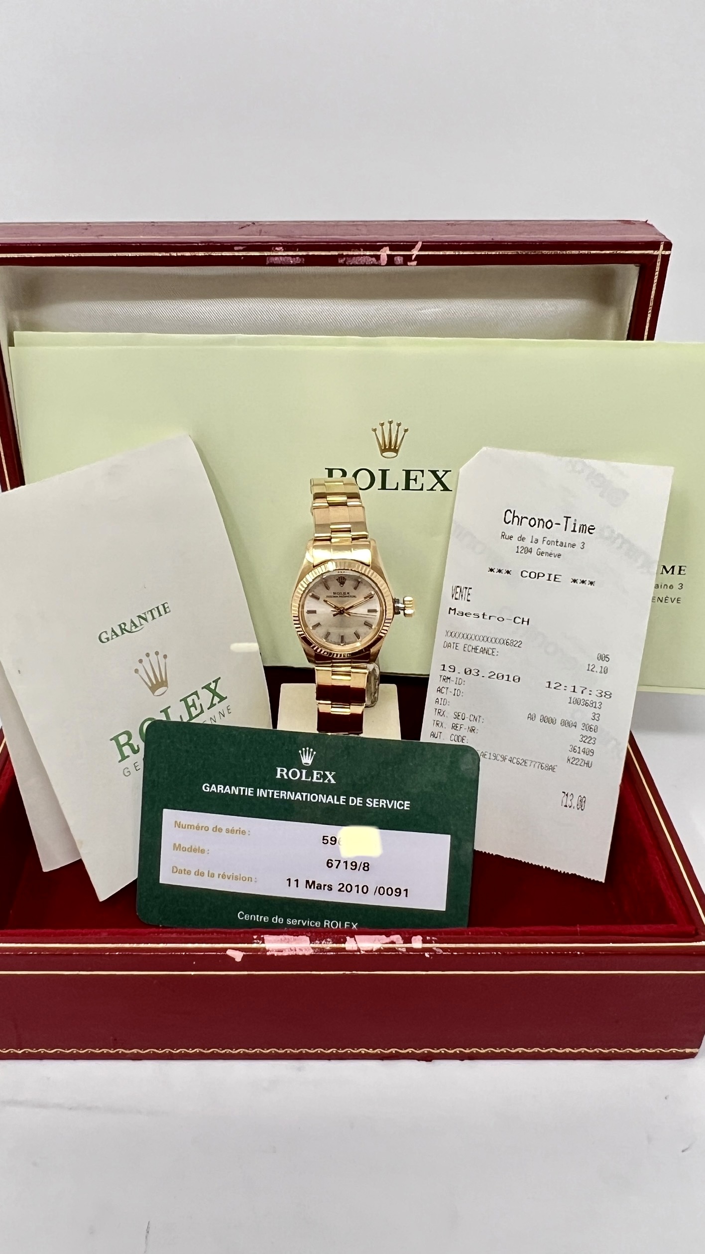 Rolex Oyster Perpetual Ref. 6719 Oro Giallo 18K Full Set + Service Rolex - immagine 7