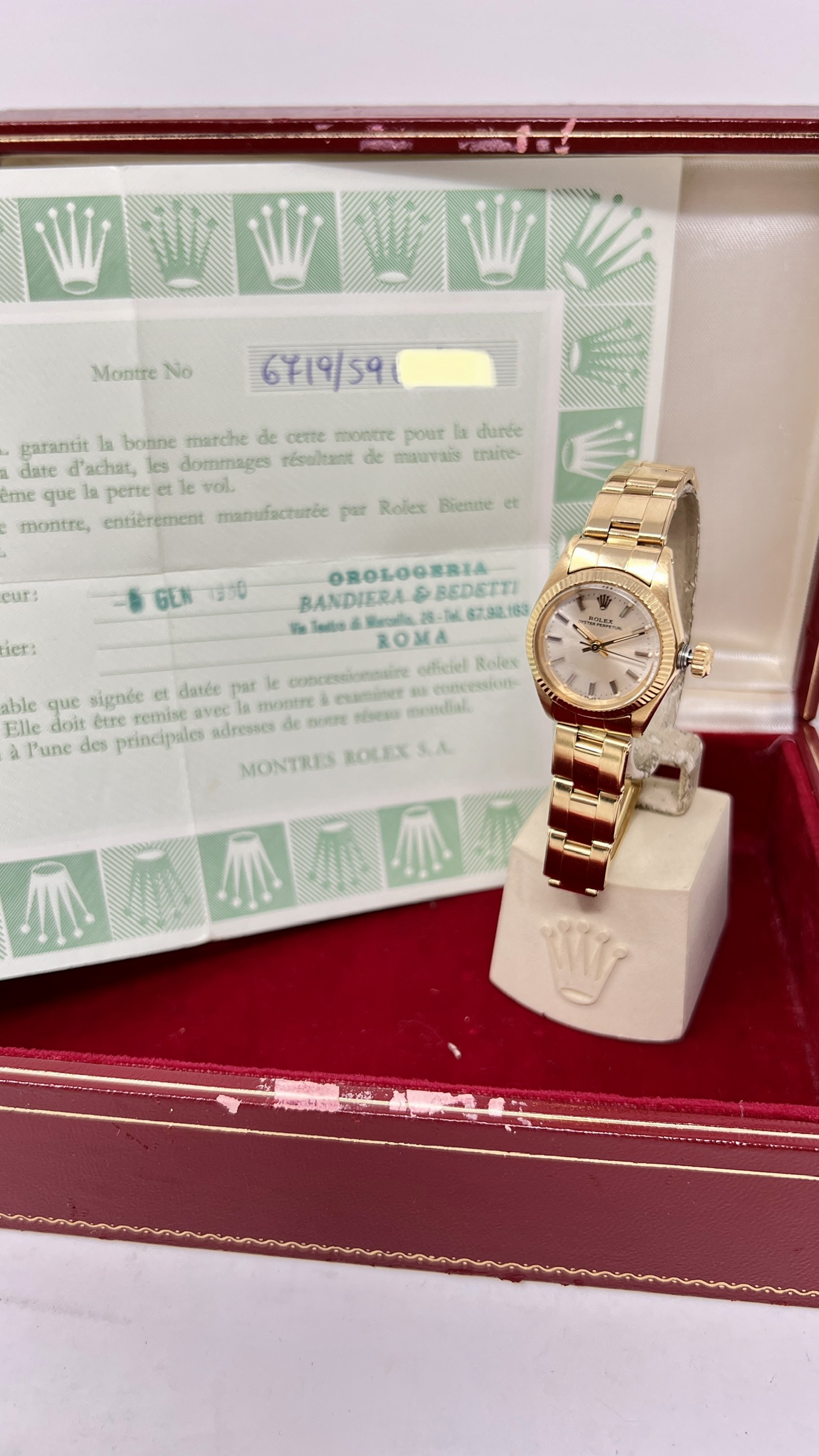 Rolex Oyster Perpetual Ref. 6719 Oro Giallo 18K Full Set + Service Rolex - immagine 10