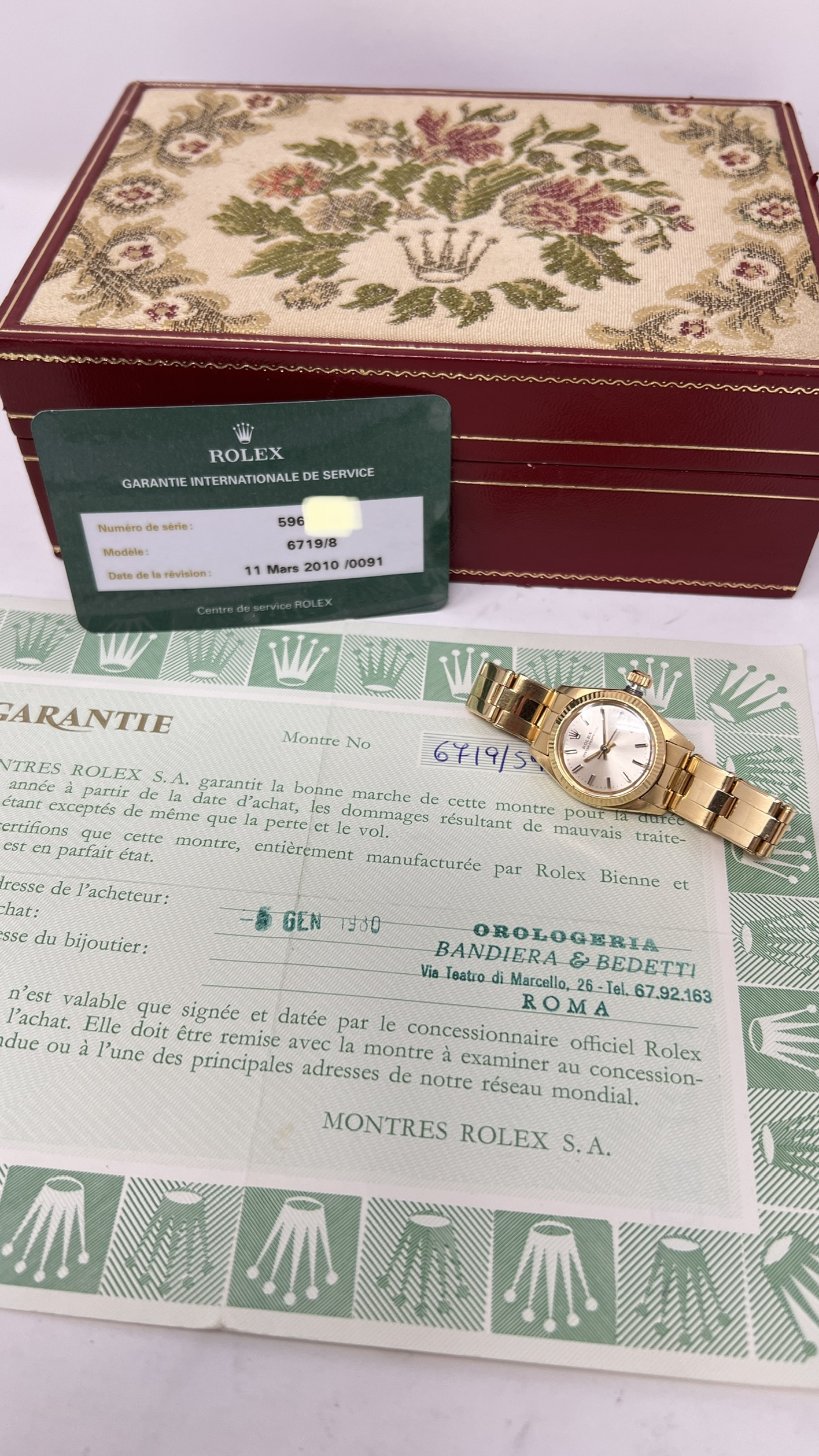 Rolex Oyster Perpetual Ref. 6719 Oro Giallo 18K Full Set + Service Rolex - immagine 11