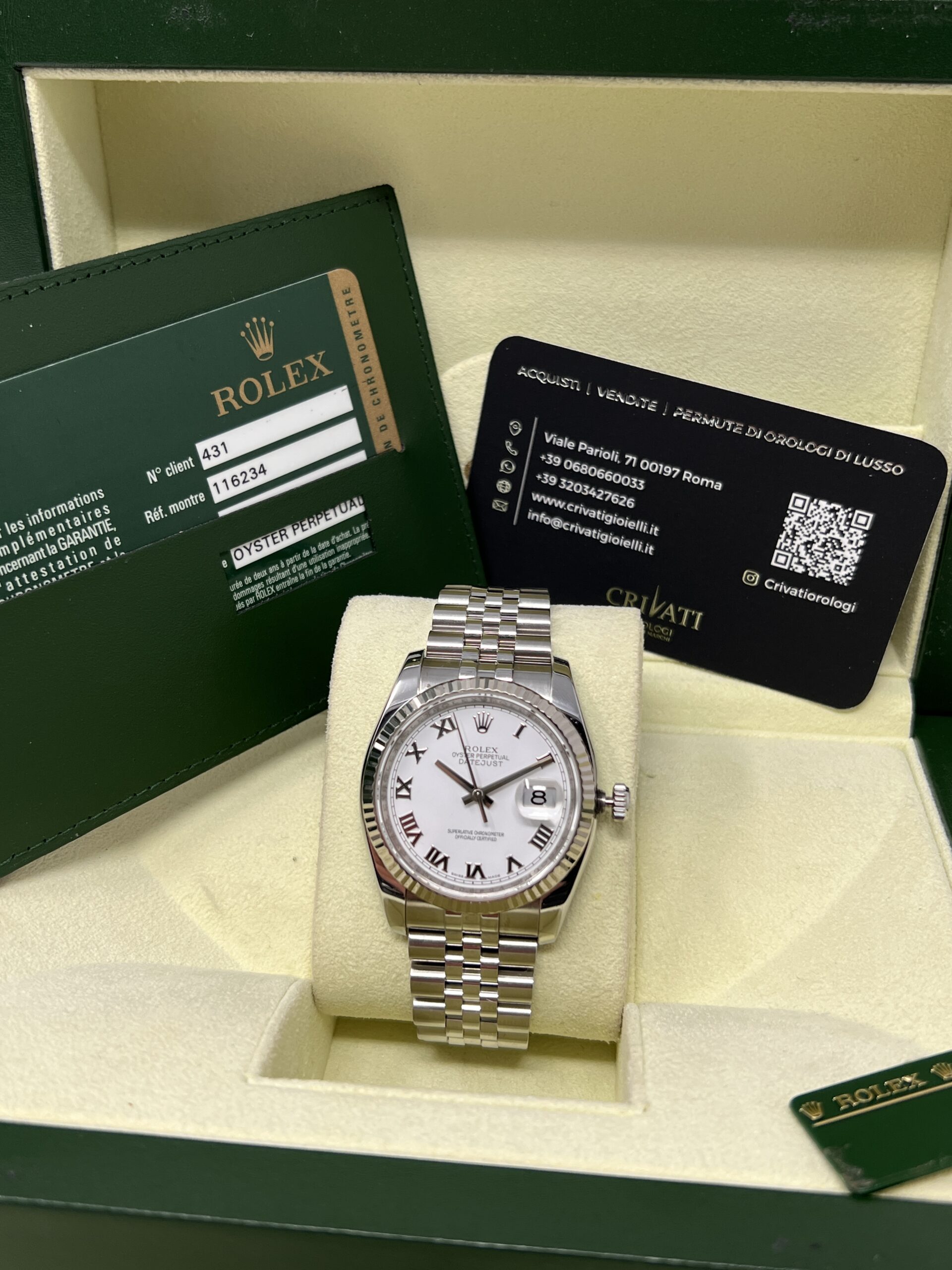 Rolex Datejust 36mm Ref 116234 Quadrante Bianco Romani Full Set 2010 - immagine 8