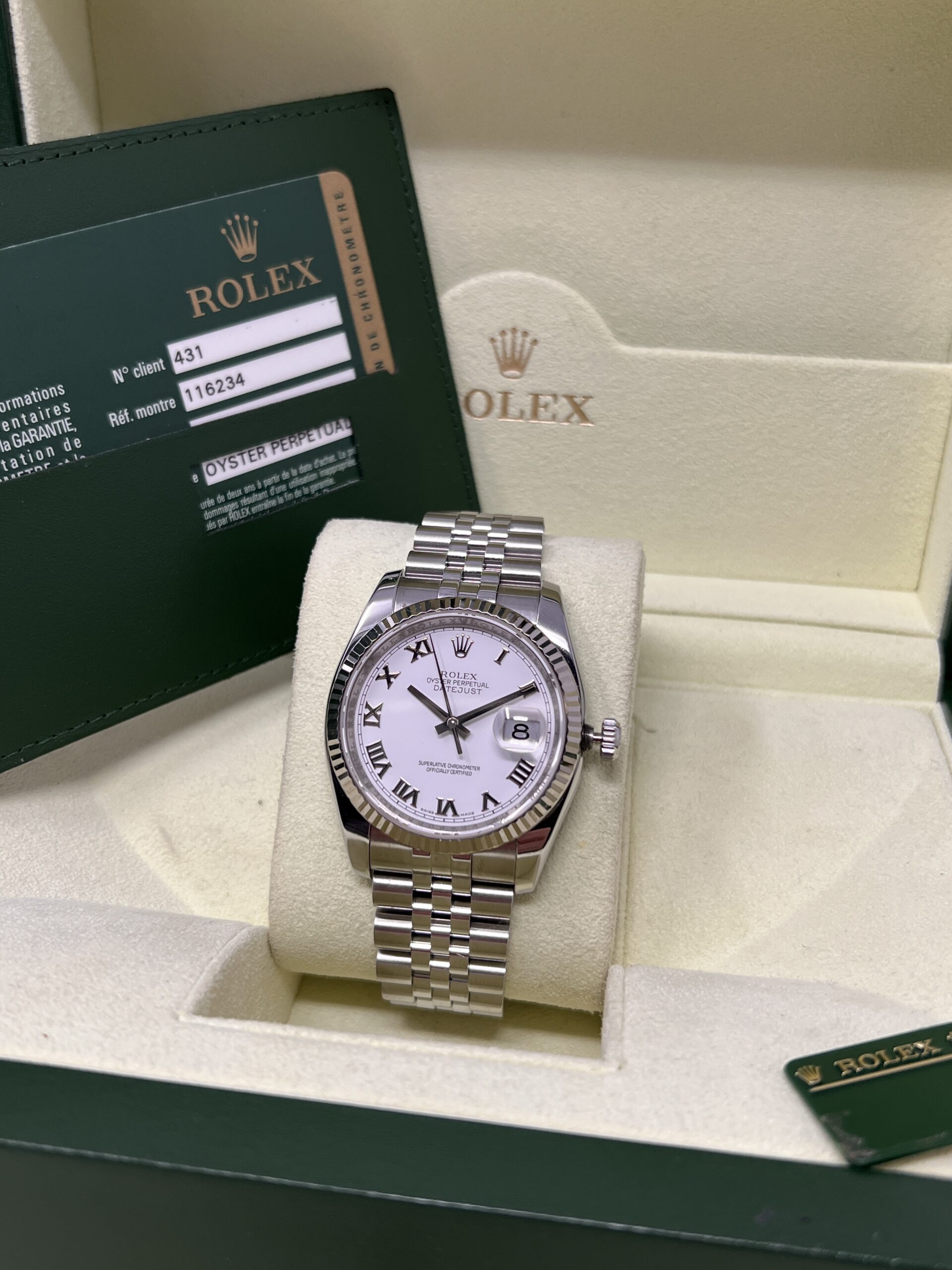 Rolex Datejust 36mm Ref 116234 Quadrante Bianco Romani Full Set 2010 - immagine 9
