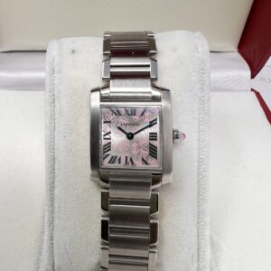 Cartier Tank Francaise Limited Edition Dial Pink Silver Ref 2384