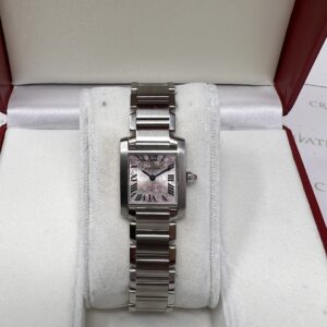 Cartier Tank Francaise Limited Edition Dial Pink Silver Ref 2384