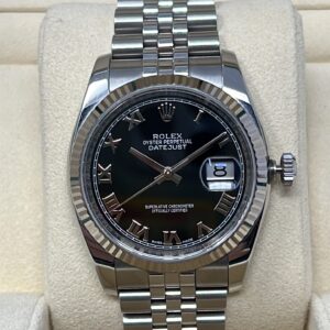 Rolex Datejust 36mm Ref 116234 Quadrante Nero Romani Garanzia 2016
