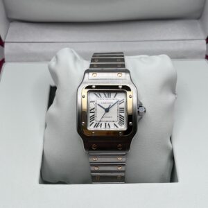 Cartier Santos Galbèe XL Automatico Acciaio e Oro Giallo 18Kt Ref 2823 Garanzia 2008
