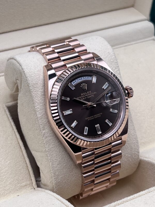 Rolex Daydate Choco Brill Oro Rosa Ref 228235 Garanzia Rolex 2020 - immagine 2