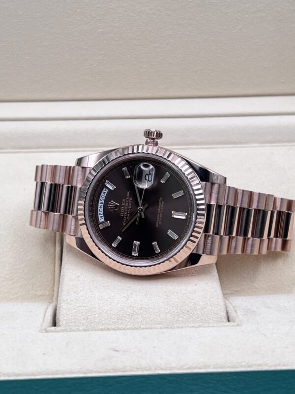 Rolex Daydate Choco Brill Oro Rosa Ref 228235 Garanzia Rolex 2020 - immagine 9