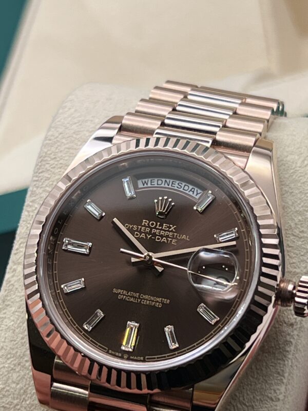 Rolex Daydate Choco Brill Oro Rosa Ref 228235 Garanzia Rolex 2020 - immagine 10