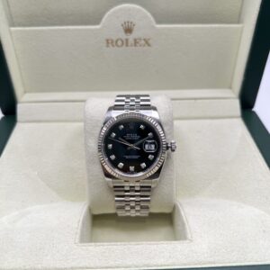 Rolex Datejust 36mm Ref 116234 Quadrante Nero con Diamanti Full Set 2012