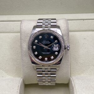 Rolex Datejust 36mm Ref 116234 Quadrante Nero con Diamanti Full Set 2012