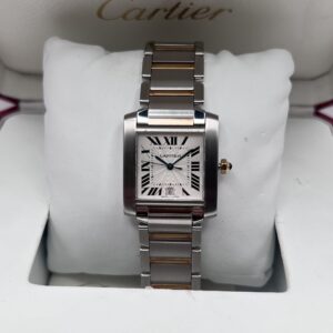 Cartier Tank Française Ref 2302 Automatico Acciaio e Oro Full Set 2004