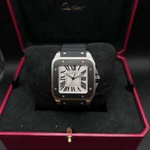 Cartier Santos 100 Ref 2656 Acciaio e Gomma