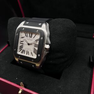 Cartier Santos 100 Ref 2656 Acciaio e Gomma