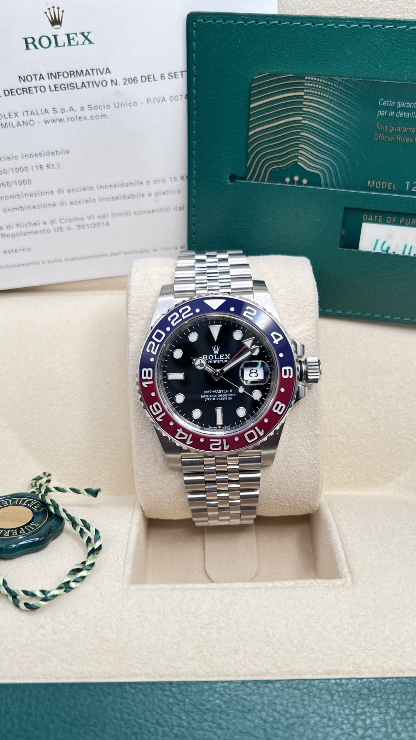 Rolex GMT Master II Pepsi Jubilè Ref 126710BLRO Full Set