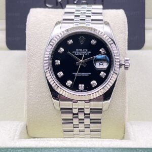 Rolex Datejust Ref 116234 Quadrante Nero Diamanti - scatola e Garanzia Rolex 2007